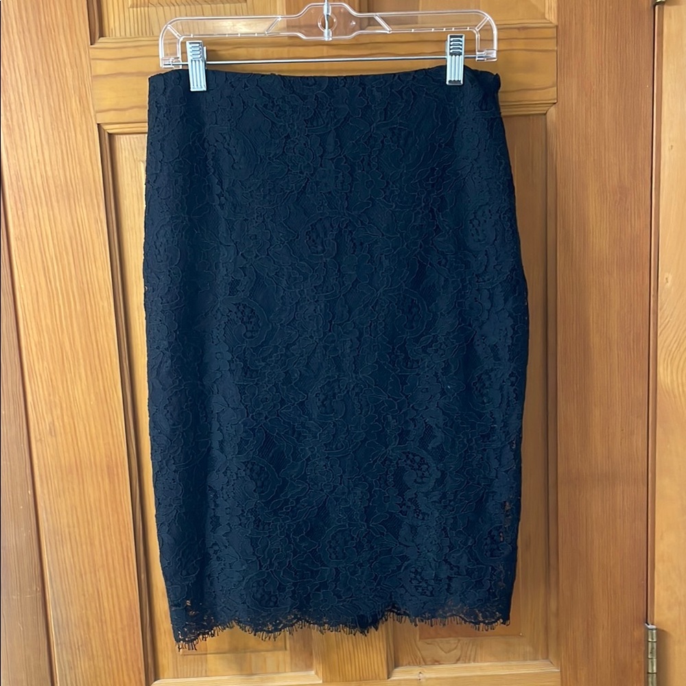 Ralph Lauren Black Lace Pencil Skirt